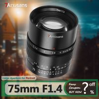 7artisans 75mm f14 lente de camara de enfoque manual de gran apertura de fotograma completo para fotografia de retratos con sony e canon rf nikon z l