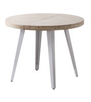 mesa redonda industrial extensible o100 cm pata blanca