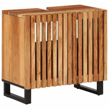 Armario De Lavabo Para Baño Madera Maciza De Acacia 62x34x58 Cm Vidaxl