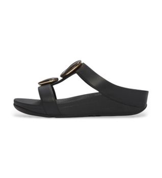 Fitflop para mujer. A2K-001 Sandalias Fino Marbled-Stone H-Bar Slides negro (40), 3 a 5cm, Ninguno, Casual