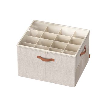 Organizador de zapatos con tapa y asas, Beige Capuchino