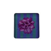 bandeja de acero lacado diseno florido 25x25cm