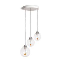 lampara colgante cristal led 30w liborina 3 focos blanco