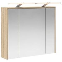 armario con espejo de bano roble sonoma 735 x 16 x 625 cm vidaxl