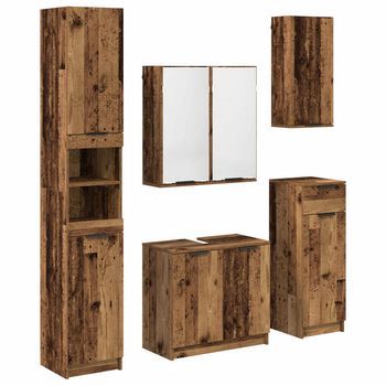 Juego De Muebles De Baño 5 Uds. Madera Vieja Vidaxl