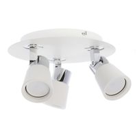 plafon de techo 3 luces orientables blanco de aluminio