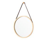 espejo de pared para el bano bykle con correa 60 x o 38 cm bambu natural encasa