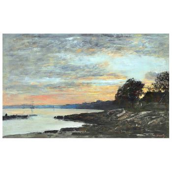 Legendarte - Cuadro Lienzo, Impresión Digital - Rade De Brest, Baie De Camfrout, Quai Des Kerhors - Eugène Boudin - Decoración Pared Cm. 50x80