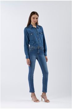 vaqueros denim slim super stretch medium blue 31