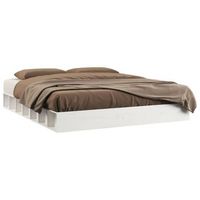 cama matrimonial  cama para adultos  estructura de cama madera maciza blanco 120x200 cm