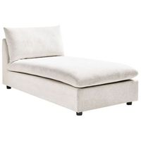 chaise longue elegante tapiceria de poliester sin brazos muebles de salon blanco crema vizille