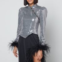 de la vali limousine feather sequined top - uk 12