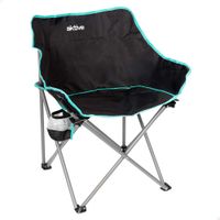 silla plegable camping con posavasos y bolsa 50x47x74 cm negra