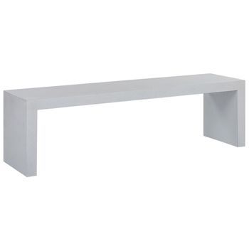 Banco De Jardín 3 Plazas De Cemento Reforzado Metal Blanco 40 X 150 X 40 Cm Exterior Taranto