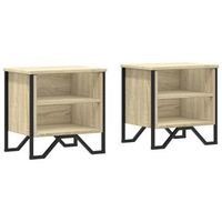 mesita de noche madera de ingenieria roble sonoma 40x30x40 cm vidaxl