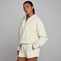 sudadera con capucha y cremallera basics para mujer de mp - polvo del desierto - s