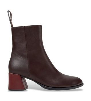 Camper para mujer. K400798-011 Botines Ultrasoft de piel granate (40), 5 a 8cm, Cremallera, Casual