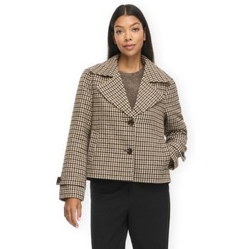 Vila Abrigo Solea Coat - Coffee Bean/Birch/Noma para mujer
