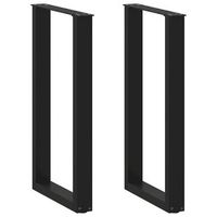 patas para mesa de bar en forma de u 2 unidades color negro 50 x 90-91 cm acero vidaxl