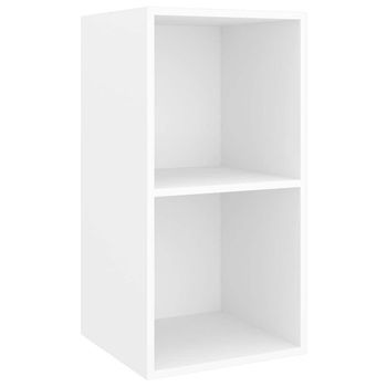 Mueble De Pared Para Tv Madera Contrachapada Blanco 37x37x72 Cm Vidaxl