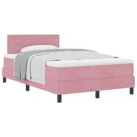 cama tipo box spring con colchon rosa 120 x 190 cm terciopelo vidaxl
