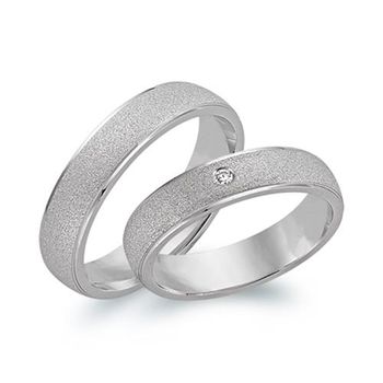 Alianzas oro blanco 18 quilates con diamante