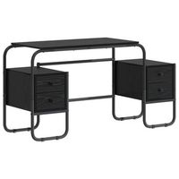 escritorio con almacenamiento roble negro 145 x 50 x 75 cm vidaxl