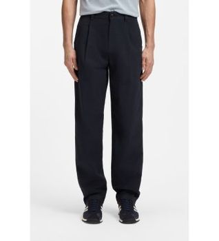 BOSS para hombre. 50567107 Pantalón en popelín de algodón elástico marino (42/34), Casual
