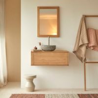 mueble para lavabo de teca maciza de 80 cm
