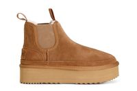 botin con suela alta elastica camel