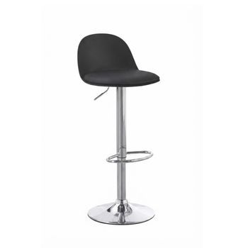 Pack 4 Taburetes Alto Regulable Vexa De Polipiel 95*39*31 Cm - Negro