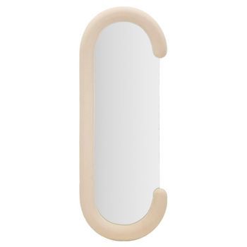 Espejo De Pared De Terciopelo Beige Cm 60x7x160