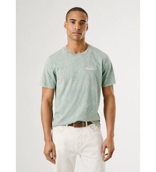 Pepe Jeans para hombre. PM509960 Camiseta Terell verde (L), Casual, Algodón, Manga corta