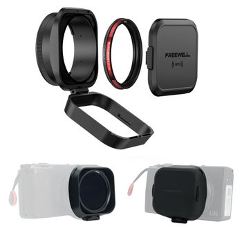 Freewell Real Lens Hood CPL/Filtros de niebla negra y tapa de lente NFC Diseño abatible Compatibilidad Cámara Ricoh GRIII y Ricoh GRIIIX