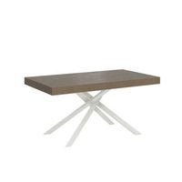 mesa extensible 80x160244 cm karida gris paloma patas blanca