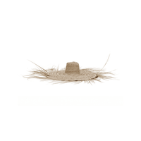 sombrero decorativo de pared de palma con flecos r artesanal marroqui r 60 cm r estilo etnico