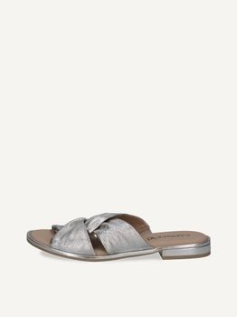 CAPRICE Mule, silver, made of Leather with Block heel, Size 40
