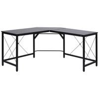homcom escritorio en forma de l para oficina en casa 150x150x76 cm espacio amplio diseno moderno negro   aosom espana