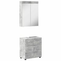 juego de muebles de bano tulum 2 uds gris concreto vidaxl