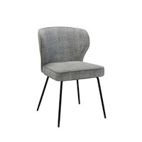silla tejido jaspeado gris claro ribetes y patas negras