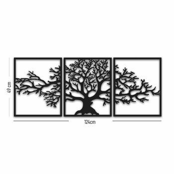 Decoración Pared De Metal Mt-7 Negro 40x49 Cm (3 Piezas)