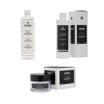 Pack facial limpiador Agua micelar + Leche limpiadora + Peeling con microgránulos