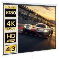 homcom pantalla de proyector manual 120 pulgadas formato 43169 blanco