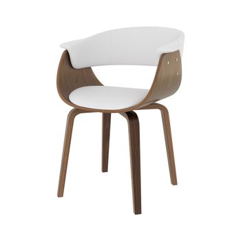Silla de piel sintética blanca