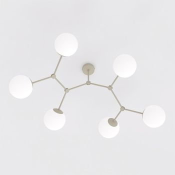 Plafón de techo lete beis opal (6 luces)
