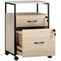 cajonera de oficina 44x40x665 cm madera natural