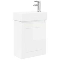 modulo de bano con griferia blanco brillante vidaxl