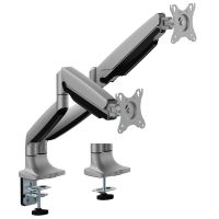 ewent ew1528 soporte de escritorio para doble monitor hasta 35 vesa 100x100 max 20kg plata