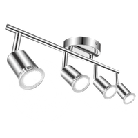 aigostar lampara de techo led focos plafon con focos gu10 4 luces para angulo ajustable y giratorio para interior focos de techo orientables para dormitorio cocina niquel mate sin bombillas