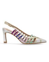 de azarey zapato destalonado combi plateado